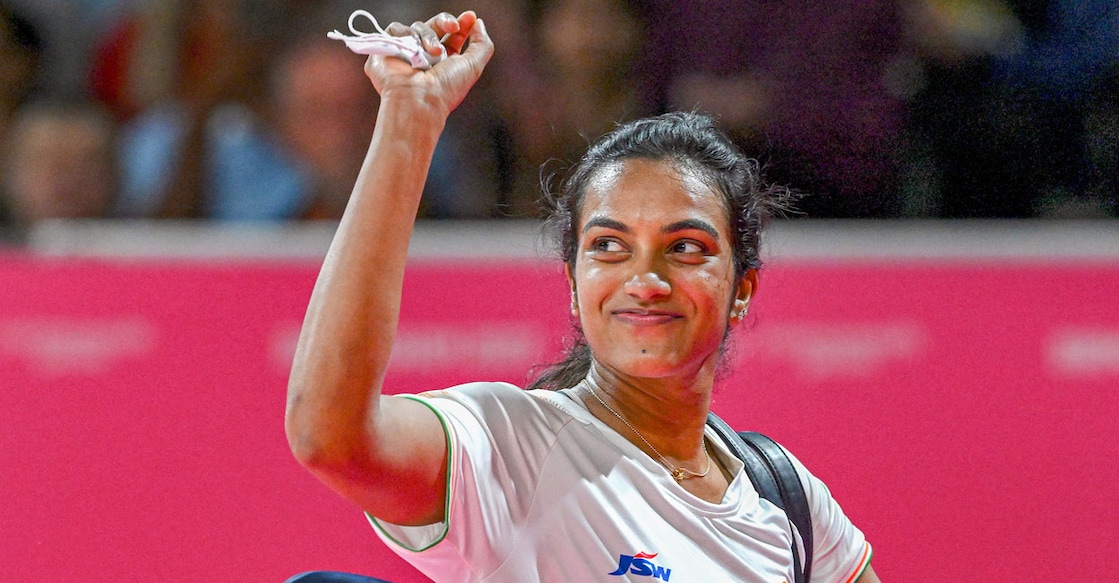 India's PV Sindhu after her win against Uganda's Husina Kobugabe in the women's singles round-of-16 badminton match at the Commonwealth Games 2022 (CWG), in Birmingham, UK on Friday. Photo: PTI