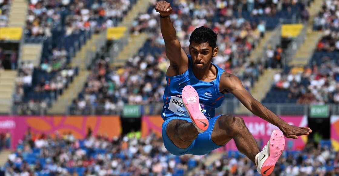 M Sreeshankar at the Commonwealth Games 2022. Photo: AFP