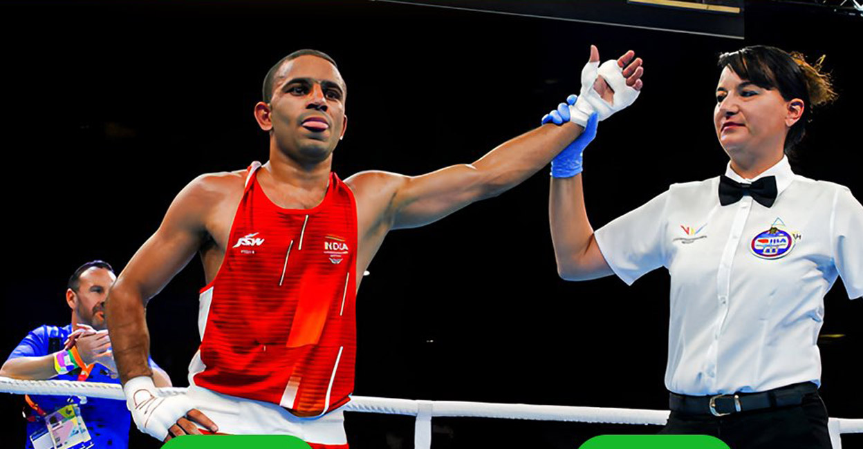 Amit Panghal Amit Panghal won by a unanimous decision. Photo: Twitter@BFI_official