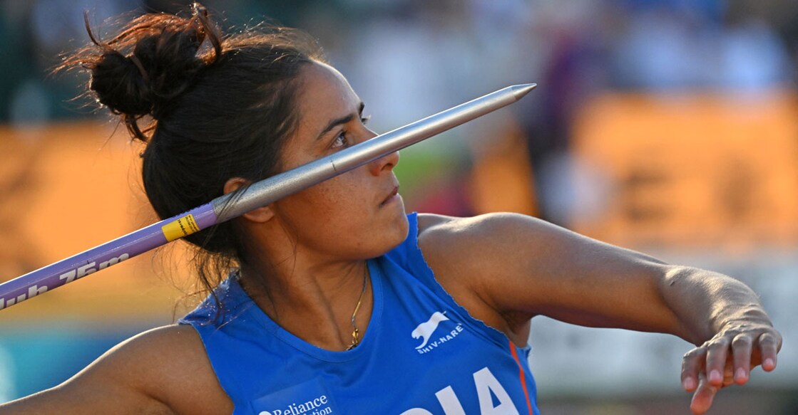 Annu Rani's fourth throw of 60m fetched her the bronze medal. File photo: AFP