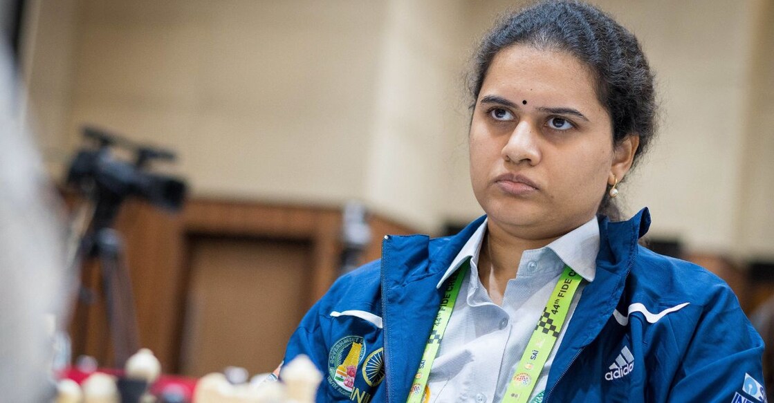 Women Chess player Koneru Humpy during the 44th Chess Olympiad in Mamallapuram, near Chennai. PHOTO: PTI