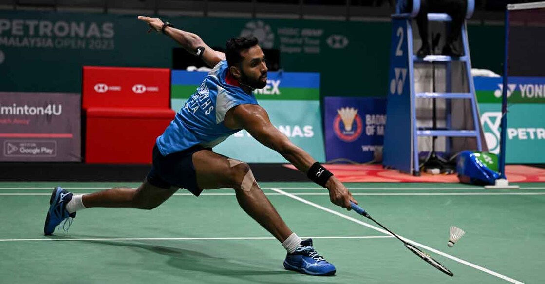 H  S Prannoy in action. Photo: AFP/ Mohd Rasfan
