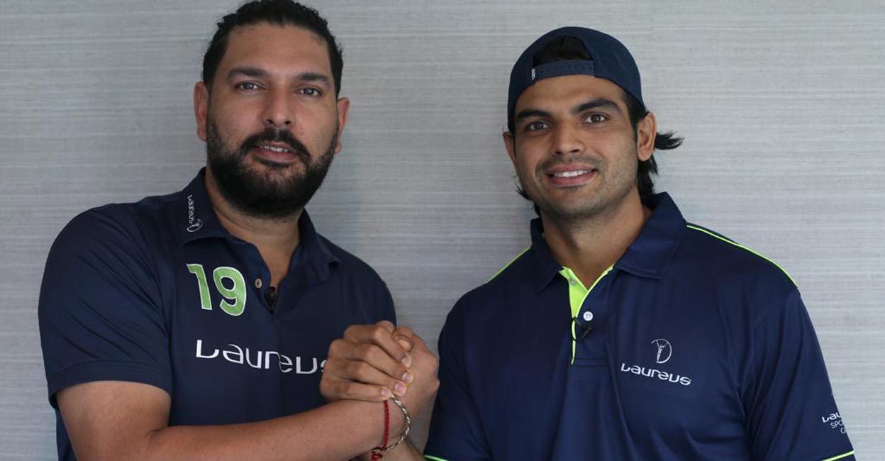 Laureus Ambassadors Yuvraj Singh and Neeraj Chopra. Photo: Special Arrangement