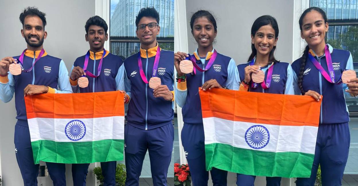 Indian men's and women's skating team. Photo: Twitter/ @Media_SAI