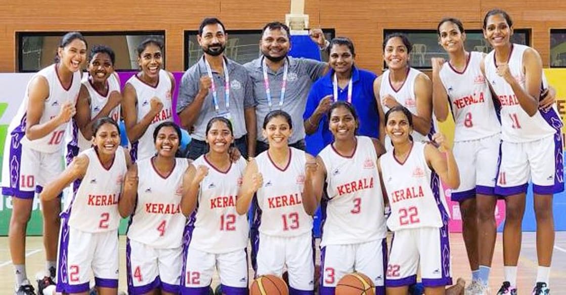 Kerala women and support staff celebrate their triumph. Photo: Special Arrangement