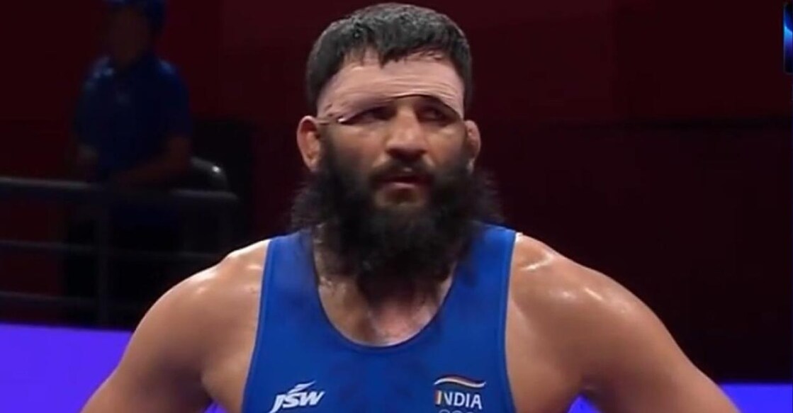 Sunil Kumar fought a strategic bout in the bronze-medal playoff. Photo: X@Media_SAI