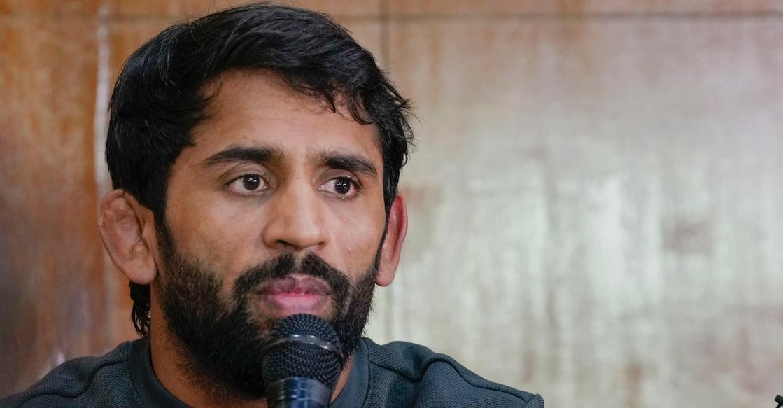 Bajrang Punia during a press conference in New Delhi on Thursday. File photo: PTI/Vijay Verma