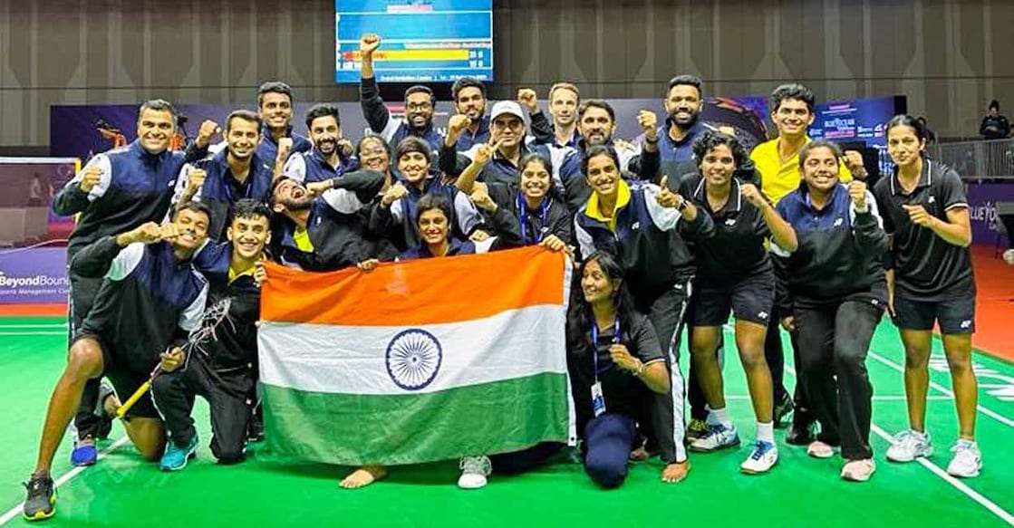 Indian players celebrate the victory. Photo: Twitter/@BAI_Media