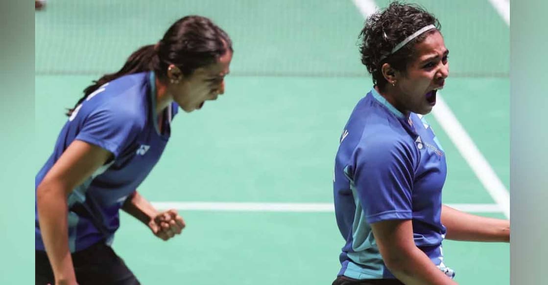 Gayatri Gopichand and Treesa Jolly had levelled the tie 2-2 with an impressive win. Photo: Twitter/@BAI_Meida