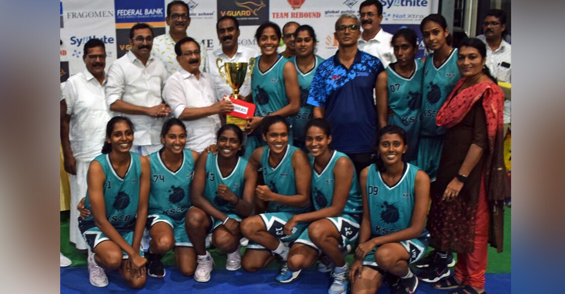 KSEB women's team pose with the trophy. Photo: Special arrangement