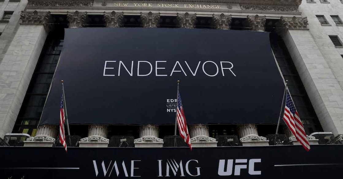 The Endeavor Group Holdings Inc. logo at the New York Stock Exchange. File photo: Reuters/Shannon Stapleton