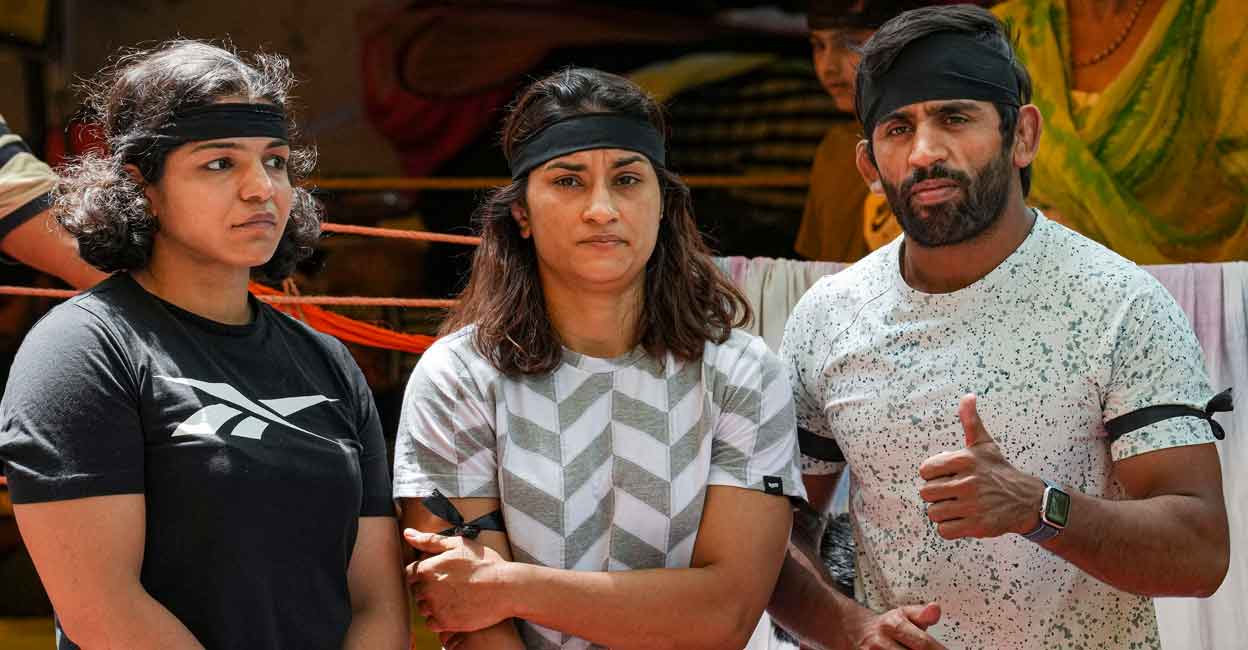 Sakshi Malik, Vinesh Phogat and Bajrang Punia