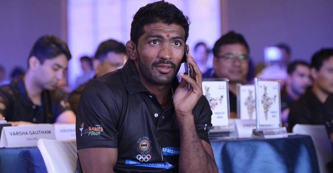 The mud-slinging between Yogeshwar Dutt (in pic) and Bajarang Punia continues. File photo: IANS