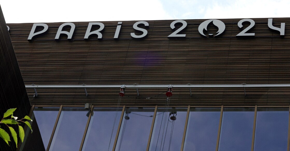 The logo of the Paris 2024 Olympics and Paralympics Games seen at Saint-Denis near Paris. File photo: Reuters/Stephanie Lecocq