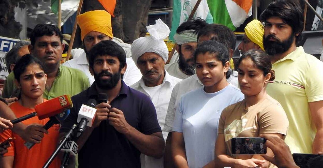 'Athletes get exemption from offices for sports, not for protest' The wrestlers are working on future strategy. File photo: IANS