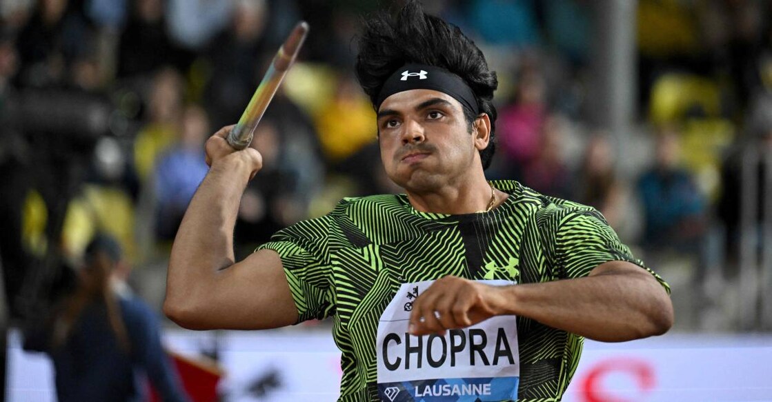 Neeraj Chopra competes in the Men's Javelin Throw event during the IAAF Diamond League "Athletissima" athletics meeting at the Stade Olympique de la Pontaise in Lausanne. Photo: AFP