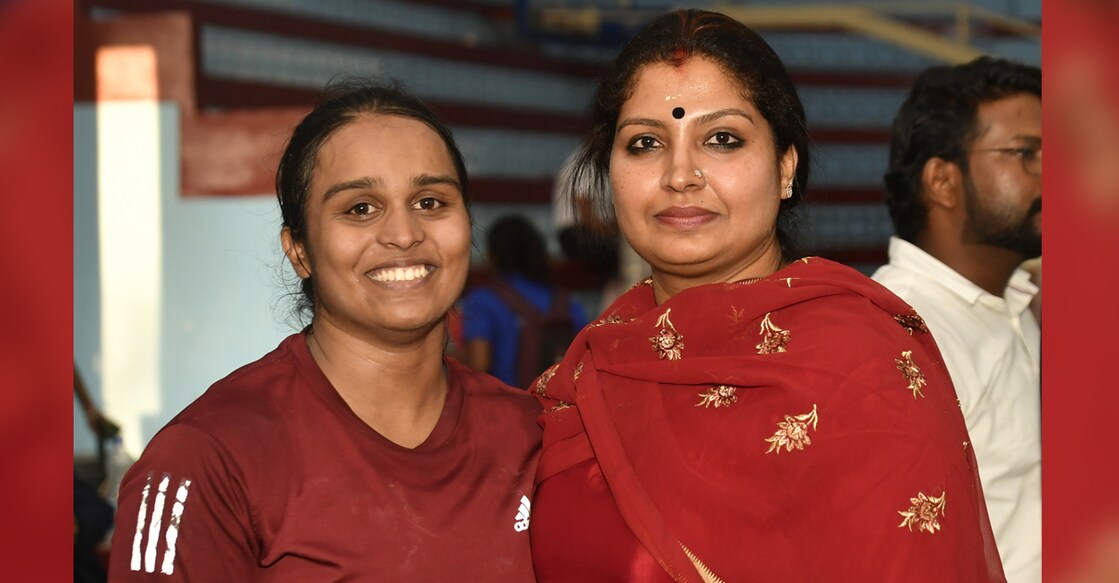 Anjana Sreejith with her coach Chithra Chandramohan. Photo: Special arrangement
