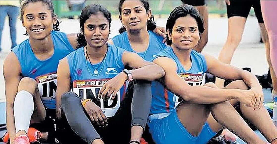 From left: Hima Das, Dhanalakshmi Sekar, Archana Suseentran and Dutee Chand. File photo