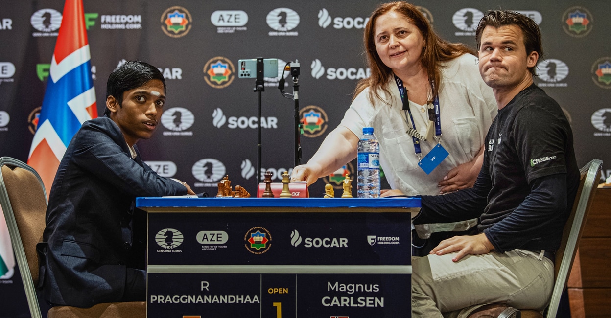 Praggnanandhaa vs Carlsen Final Highlights, Round 2 Chess World Cup 2023:  Pragg-Magnus end in draw as final heads to tiebreaks - Sportstar