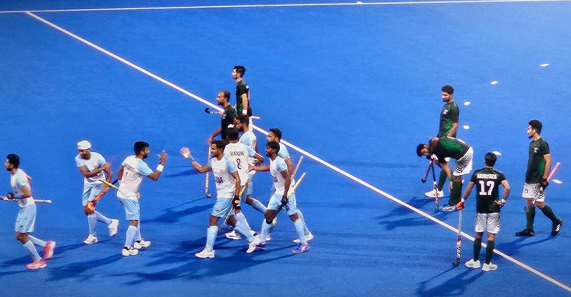 It was a stroll in the park for the Indians. Photo: X@TheHockeyIndia