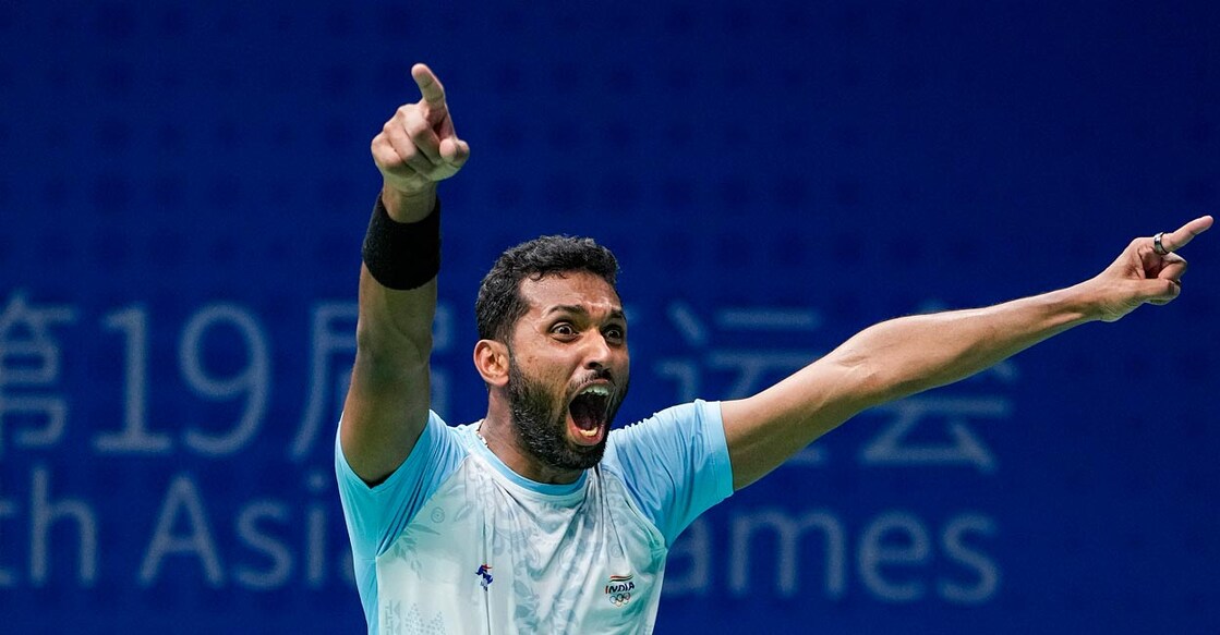 H S Prannoy put India in front by winning the first singles tie. Photo: PTI/Gurinder Osan