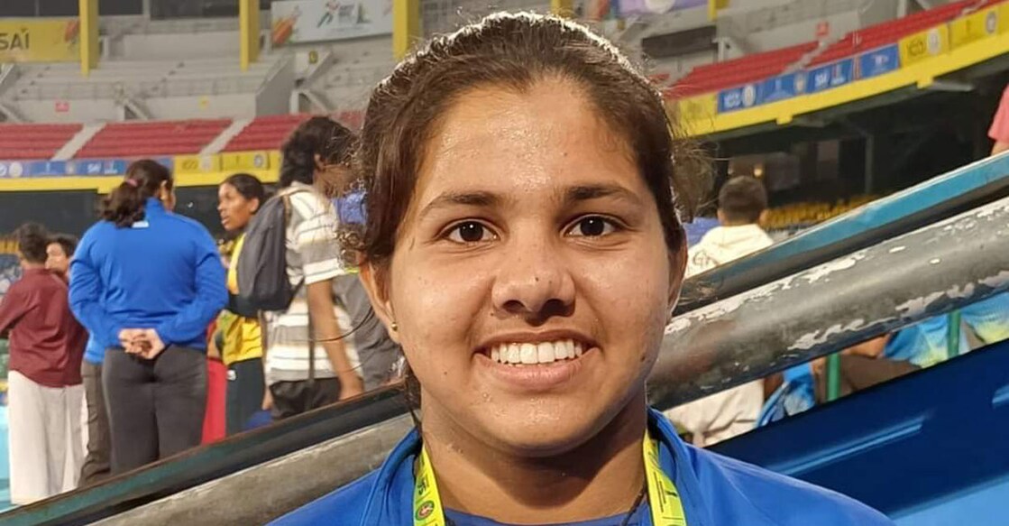Anupriya, who is five months short of 18 years, created the Khelo India Youth Games Record with a throw of 17.22 m.  Photo: Special arrangement.