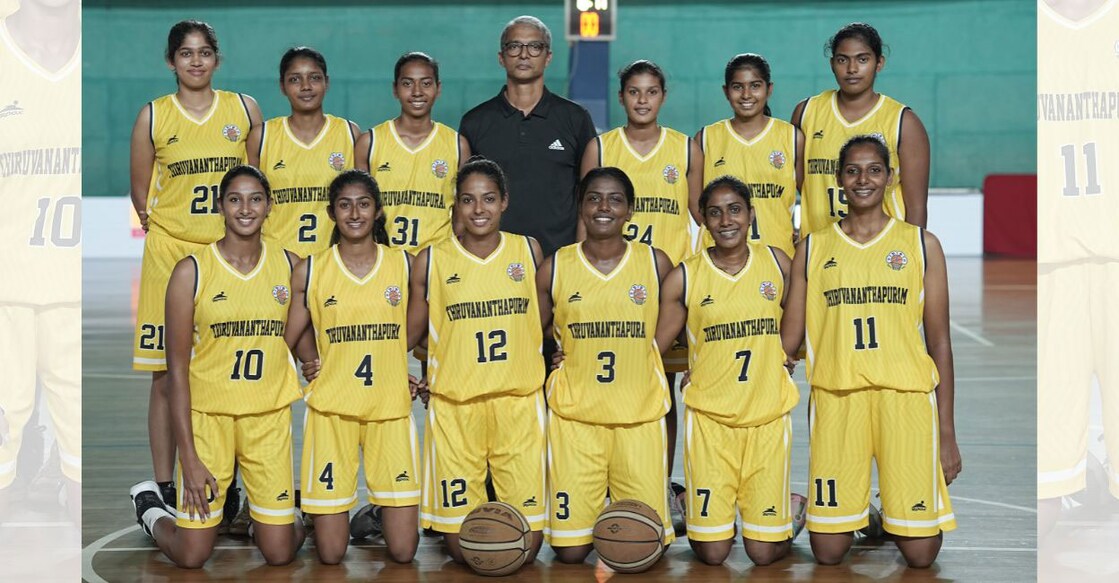Thiruvananthapuram women's team poses with the coach. Photo: Special arrangement