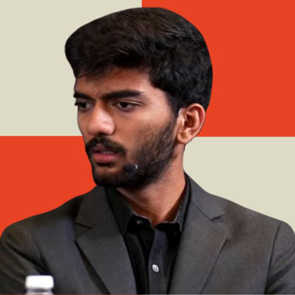 A graphic of D Gukesh (left) and Magnus Carlsen made using canva. Photos: FIDE/X@MagnusCarlsen