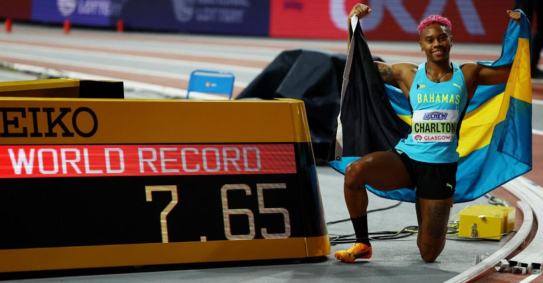 Bahamas' Devynne Charlton won the women's 60m hurdles final with a world record. Photo: Reuters/Paul Childs