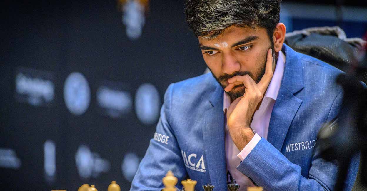 Toronto: Indian GM D Gukesh during his round 10 match against Russian GM Ian Nepomniachtchi (playing under FIDE flag) at the FIDE Candidates 2024 chess tournament, in Toronto, Canada, Monday, April 15, 2024. (PTI Photo via FIDE/Michal Walusza)(PTI04_16_2024_000092B)