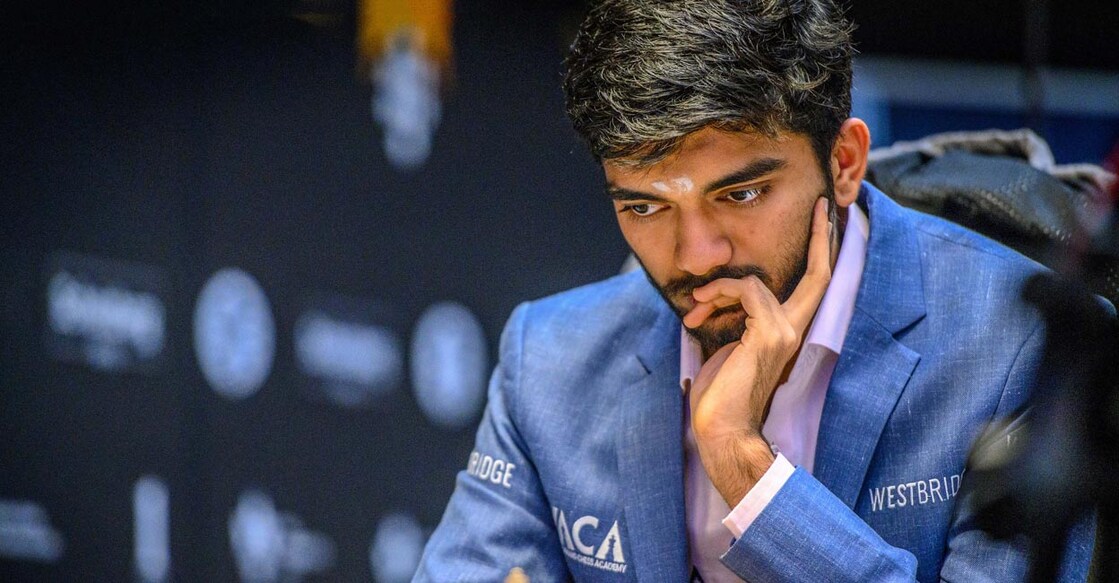 Gukesh during his round 10 match against Ian Nepomniachtchi. File photo: FIDE/Michal Walusza via PTI