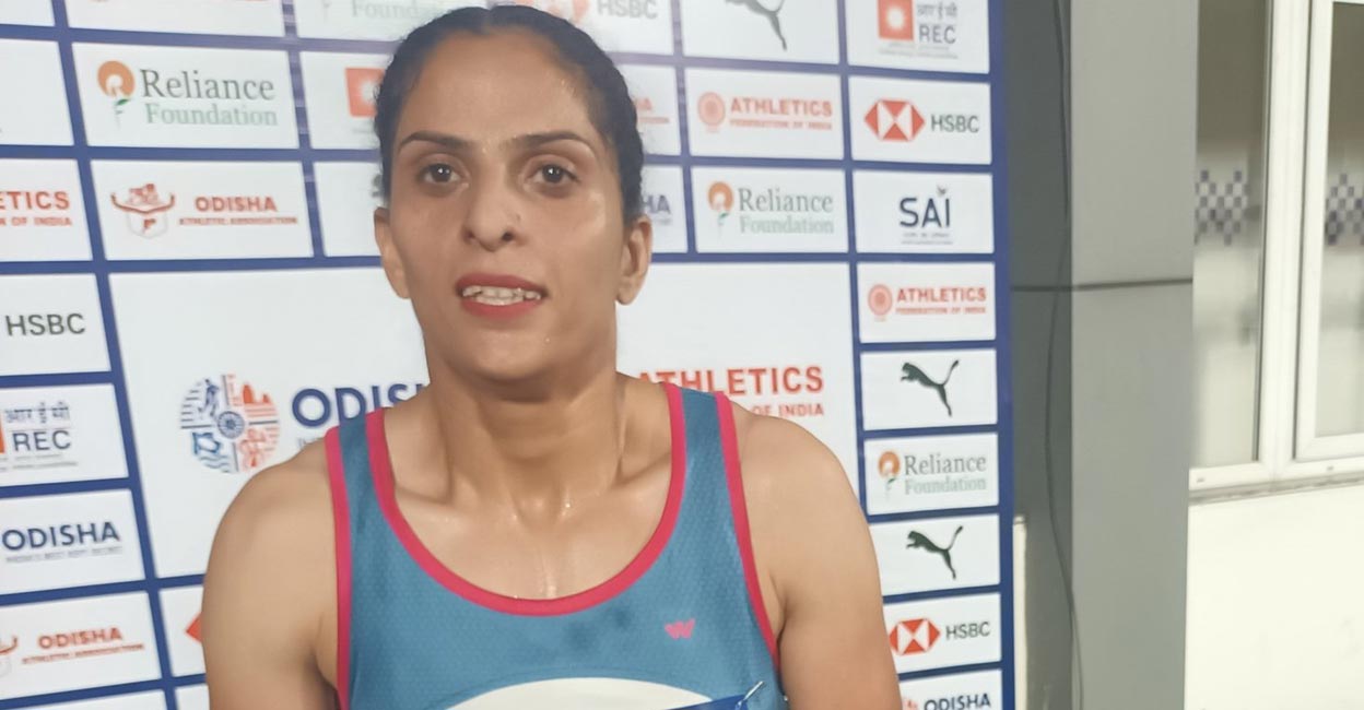 Veerpal Kaur of Punjab won the 400m hurdles gold. Photo: X@afiindia