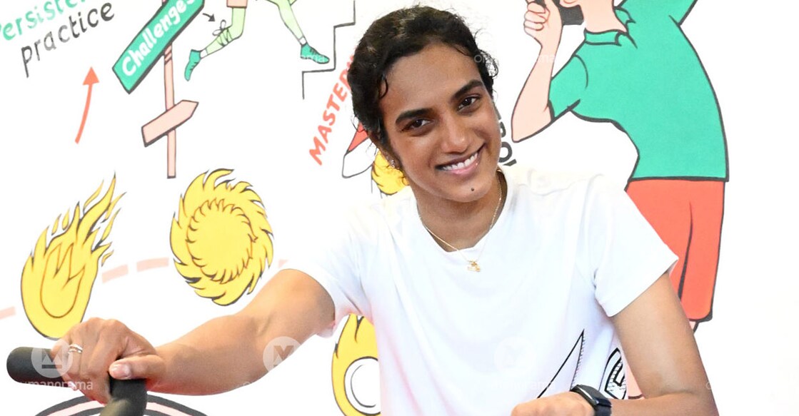 P V Sindhu at the Padukone-Dravid Centre for Sports Excellence in Bengaluru. Photo: Manorama/Manoj Chemancheri