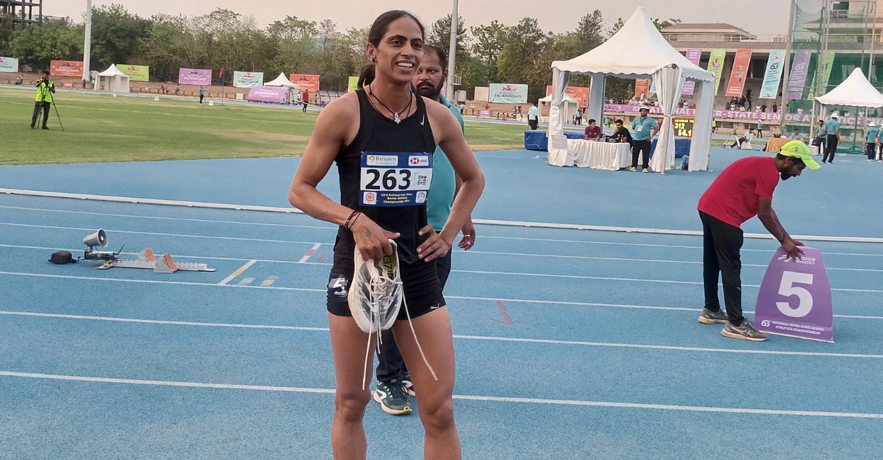 The 23-year-old Kiran had surprised one and all as she breached the Olympics qualifying time of 50.95 seconds, clocking 50.92 seconds during the semifinals on Thursday. Photo: X/@afiindia