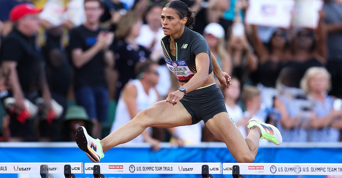 Sydney McLaughlin-Levrone in action at Hayward Field in Eugene, Oregon. Photo: Getty Images/ Christian Petersen via AFP