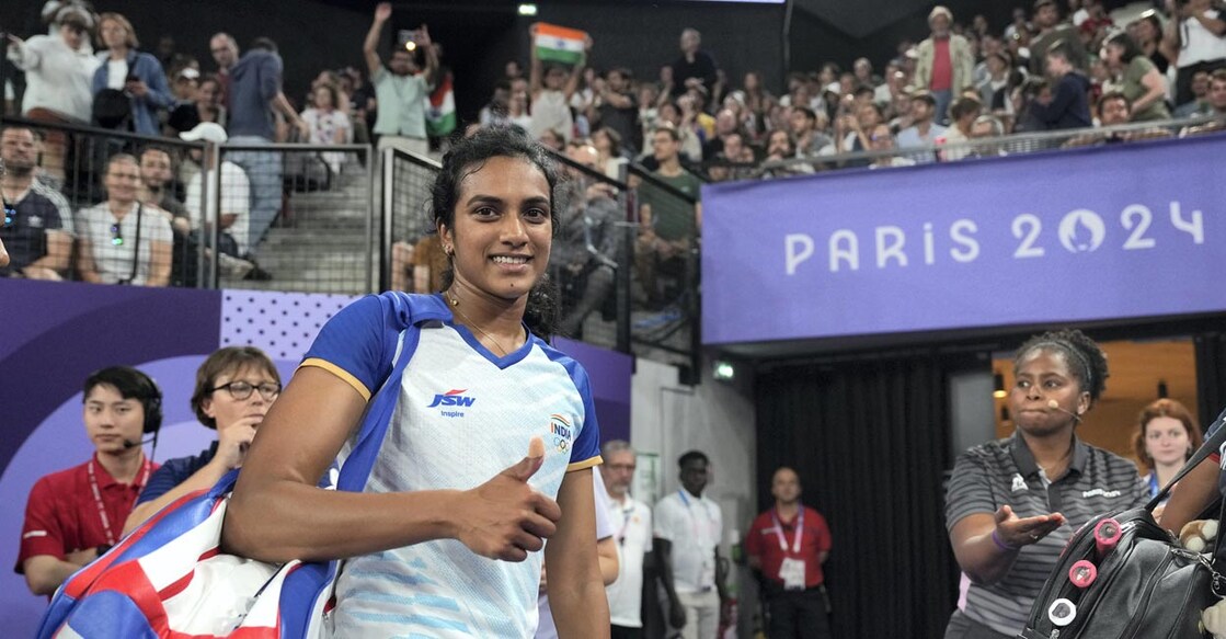 P V Sindhu poses for a photo. Photo: PTI/Ravi Choudhary