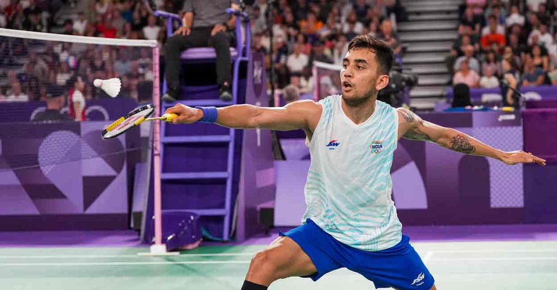 India's Lakshya Sen returns a shot during the Men's Singles Group stage badminton match against Guatemala's Kevin Cordon at the Summer Olympics 2024, in Paris, Saturday, July 27, 2024. File Photo: PTI