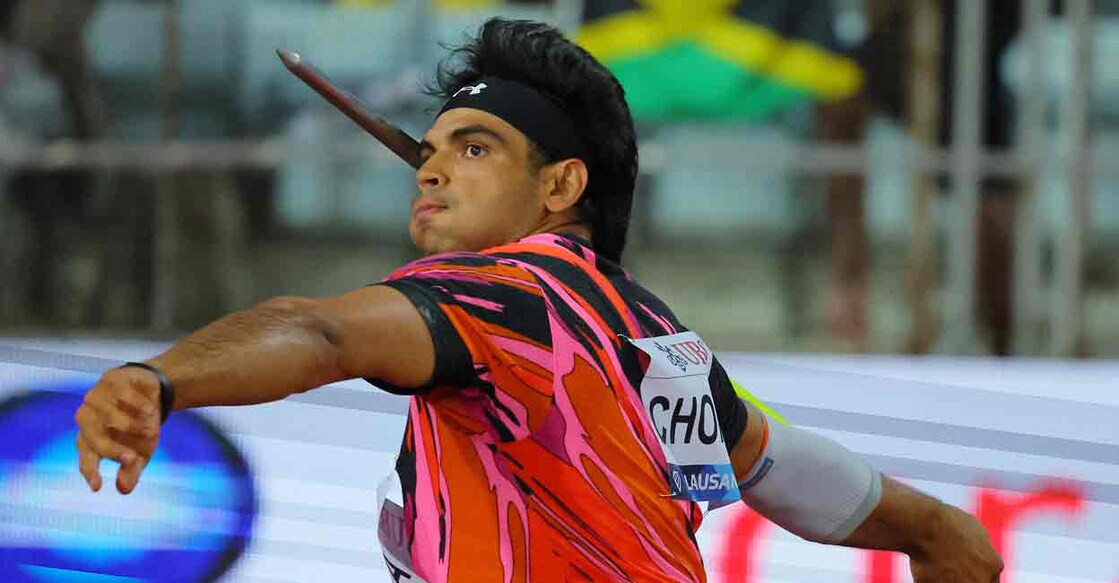 India's Neeraj Chopra in action during the men's javelin throw at Diamond League - Lausanne. Photo: REUTERS/Denis Balibouse
