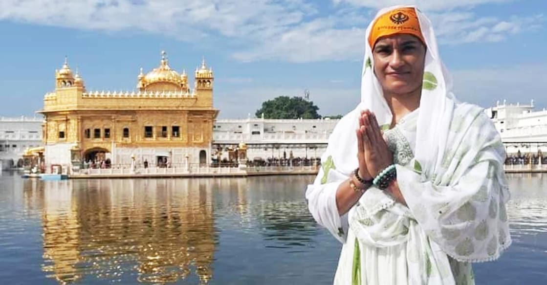 Vinesh Phogat at the Golden Temple. Photo: IANS