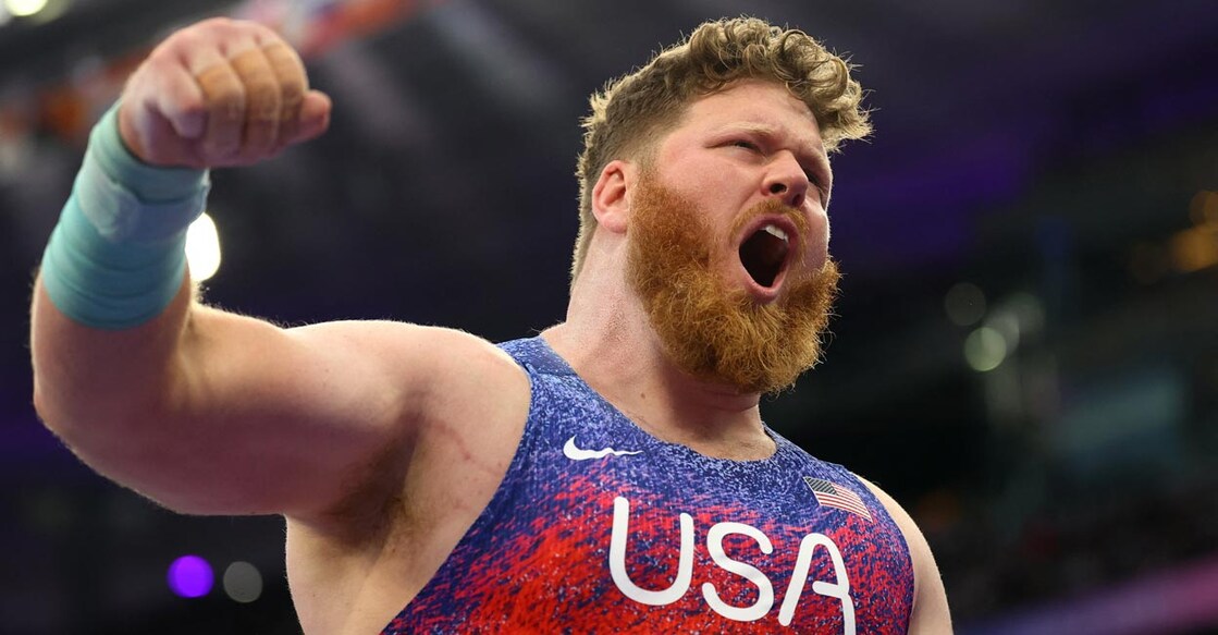 Ryan Crouser of the United States in action. Photo: Reuters/Kai Pfaffenbach