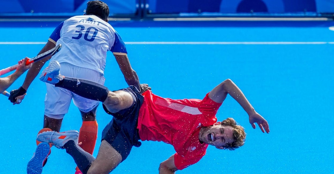 Amit Rohidas was given the marching orders after his stick unintentionally hit Will Calnan/ File photo: PTI/Ravi Choudhary
