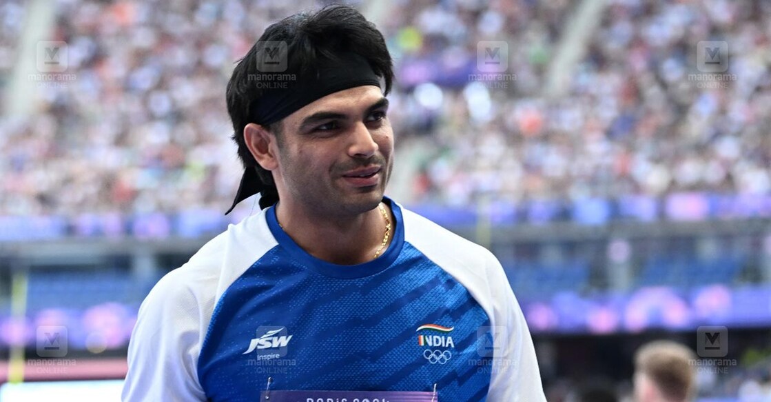 Neeraj Chopra reacts after qualifying for the final. Photo: Manorama/Manoj Chemancheri