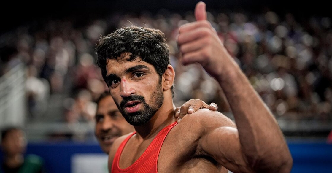 Aman Sehrawat Aman Sehrawat is in with a chance to win a bronze. Photo: PTI/Ravi Choudhary