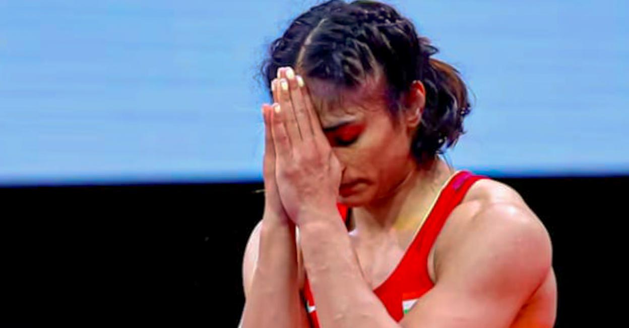 Vinesh Vinesh was ousted for being 100gm overweight on the morning of her final. File photo: PTI/Ravi Choudhary