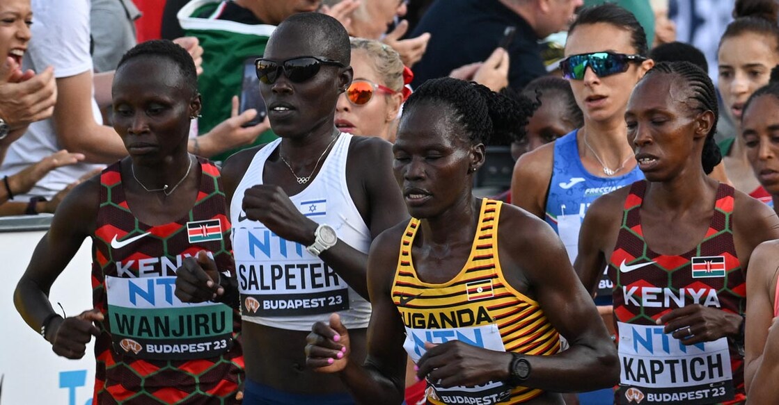 Rebecca Cheptegei Uganda's Rebecca Cheptegei competes in the women's marathon final at the 2023 World Championships. File photo: AFP/Ferenc Isza