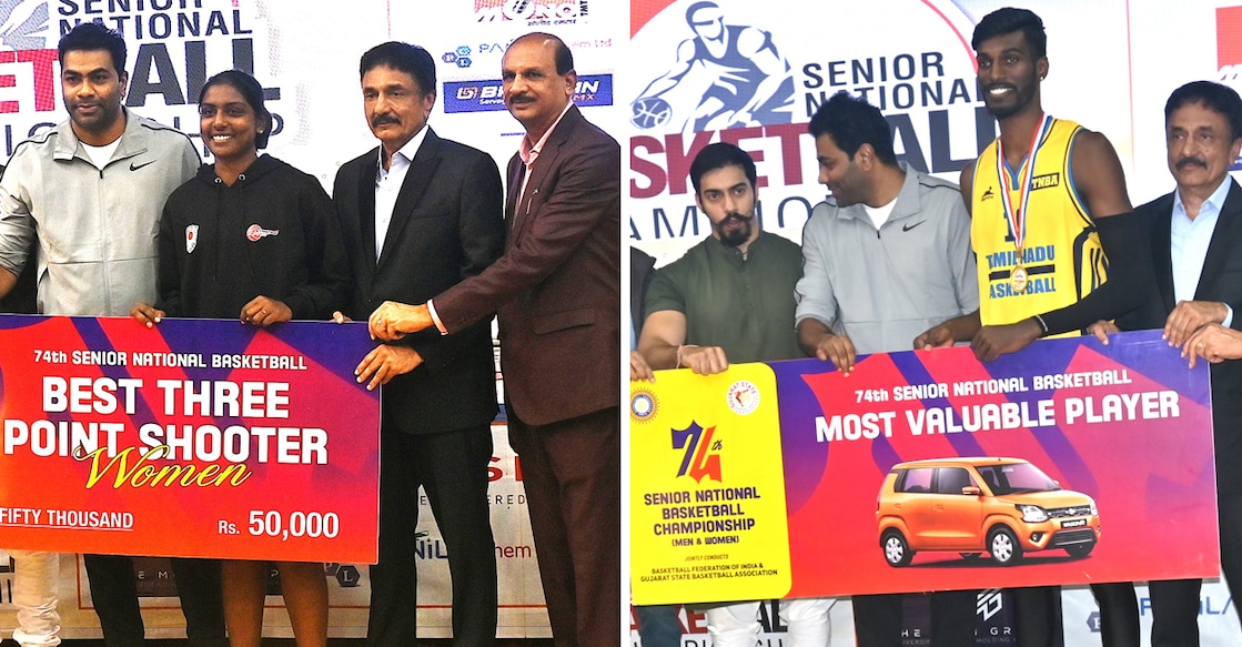 Sreekala R (left) and Pranav Prince pose with their awards. Photos: Special arrangement