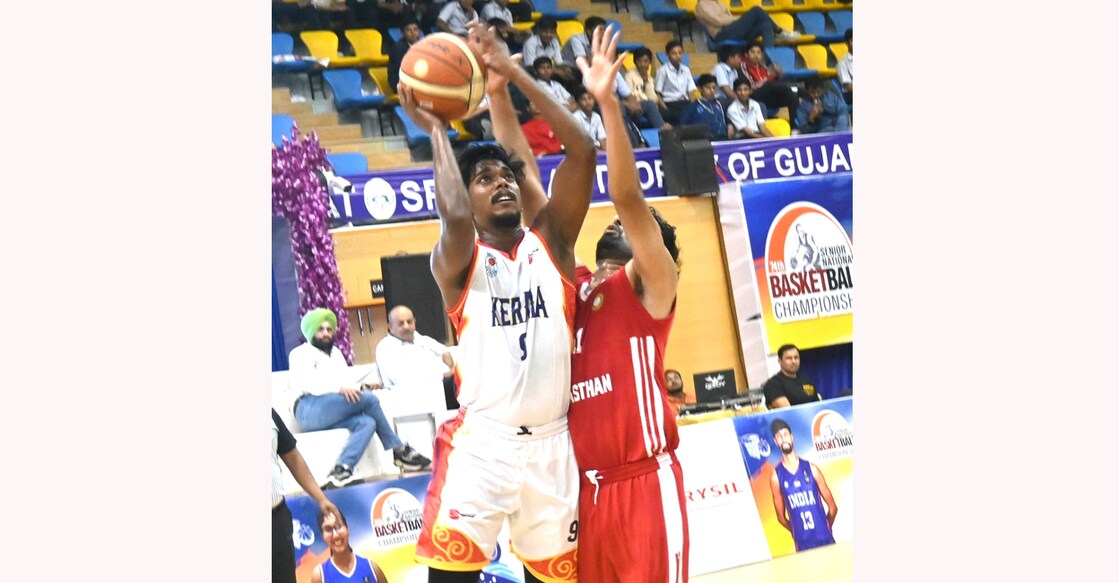 Kerala's Antony Johnson goes for a shot. Photo: Special arrangement