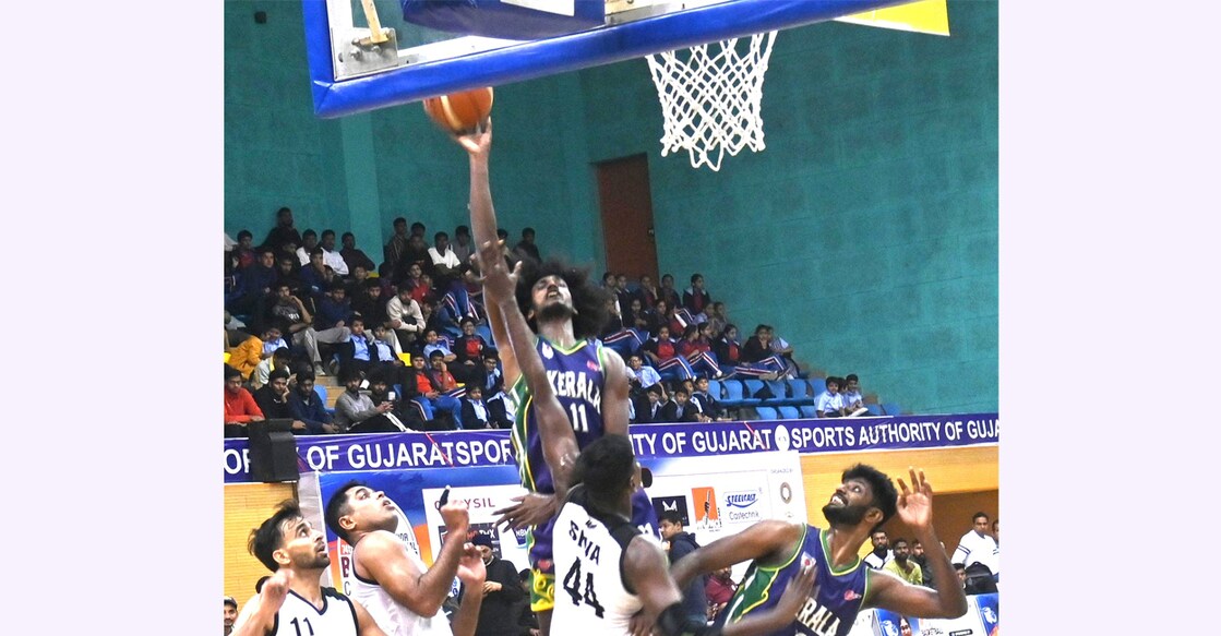 Sejin Mathew scores for Kerala against Services. Photo: Special arrangement