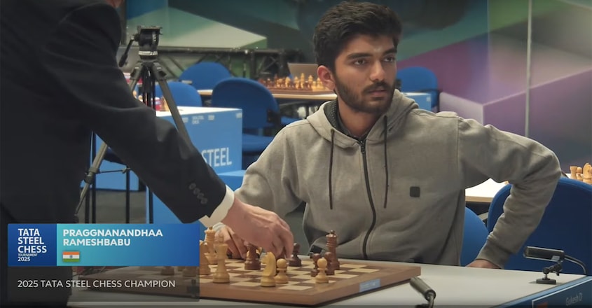 tata-steel-masters-gukesh-loss D Gukesh needed a moment to digest his defeat to Praggnanandhaa in tiebreakers. Photo: Screengrab/YouTube/@chess24