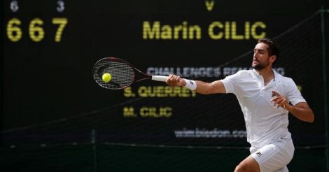 TENNIS-WIMBLEDON, Cilic into Wimbledon final with hard-fought win over Querrey